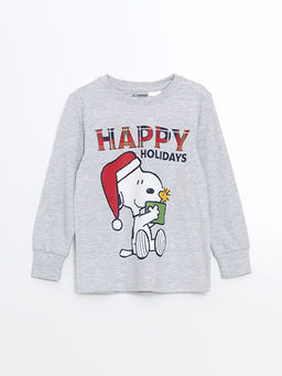 Bisiklet Yaka Snoopy Bask?l? Erkek ?ocuk Pijama Tak?m? - Waikiki фото 2