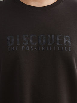 B?y?k Beden Bisiklet Yaka Bask?l? Erkek Sweatshirt