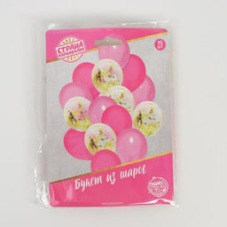 Шары воздушные, букет «Фантазия», латекс, с конфетти, набор 15 шт.