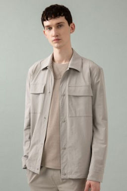 Regular Fit Polo Yaka C?tc?t Kapamal? Cepli Gomlek Ceket