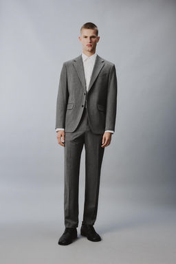 PANTAL?N TRAJE RAYA DIPLOM?TICA CON LANA / Gris
