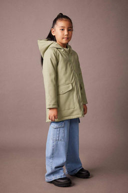 Водонепроницаемый плащ с капюшоном для девочек - Defacto фото 3