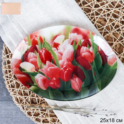 Блюдо овальное 25 см / S450110AW HH326 GREY /уп 6/48/ цветная коробка