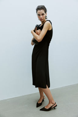 Vestido drapeado de un hombro - H&m фото 2