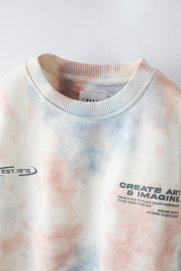SLOGANLI KISA KOLLU TIE DYE DESENLI SWEATSHIRT - Zara фото 3