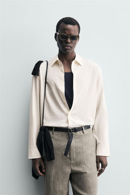 STRIPED COTTON-VISCOSE SHIRT - Zara фото 11