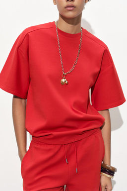 SHORT SLEEVE INTERLOCK SWEATSHIRT - Zara фото 18