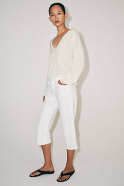 JEANS ZW COLLECTION CAPRI TIRO MEDIO BORDADOS / Crudo - Zara фото 7