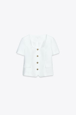 SQUARE NECK SHORT SLEEVE BLAZER - Zara фото 10