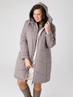 23422 Пальто серо-коричневый - Dizzyway фото 2