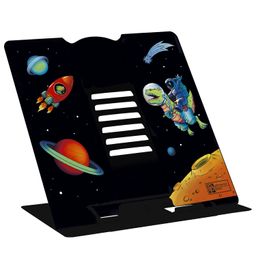 Подставка для книг и учебников арт.59882/ 24 КОСМОНАВТ НА ДИНОЗАВРЕ (19х20х15.5 см, окрашенный чёрны