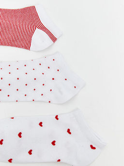 Desenli Kad?n Patik ?orap 3l?