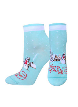 Цена за 2 пары. БРЕСТСКИЕ НОСКИ ЖЕНСКИЕ 1145 NEW YEAR (укороченные) МЯТНЫЙ