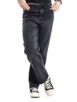 Джинсы чёрные для девочки 33-1095 черный - Mini maxi фото 4