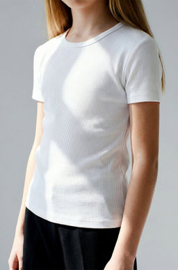 Футболка для девочки в рубчик из рибаны Happyfox  фото 38