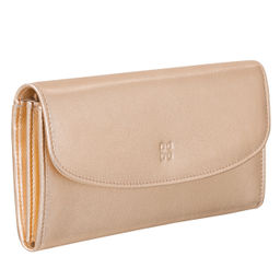 Итальянский большой женский кожаный кошелек DuDu серии Gandia | золотистый пэчворк - Dudubags фото 5