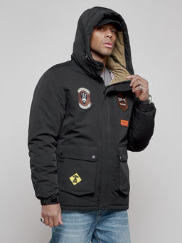 Куртка мужская зимняя с капюшоном молодежная черного цвета 88917Ch - Mtforce фото 18