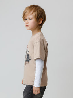 КР 302779/темно-бежевый к650 фуфайка (футболка) для мал - Crockid фото 4