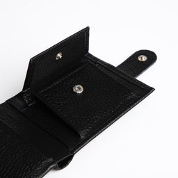Кошелёк на кнопке, TEXTURA, цвет чёрный  фото 4