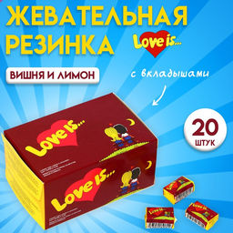 Жевательная резинка Love is, Вишня и Лимон, 4.2 г, 20 шт.