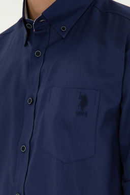 U. S. Polo Assn / Мужская темно-синяя рубашка с длинным рукавом - U.s. polo assn фото 7