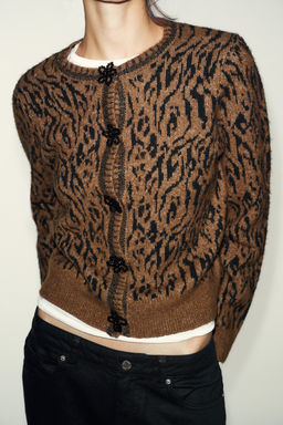 ANIMAL JACQUARD CARDIGAN