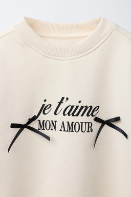 SLOGAN AND BOW PRINT SWEATSHIRT - Zara фото 3