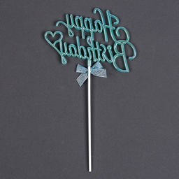 Топпер С днём рождения, с сердцем, цвет голубой перламутр - Страна карнавалия фото 3