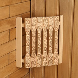 Абажур для бани и сауны «Русские узоры», липа, 29.5×27.5×6 см, угловой, «Добропаровъ»