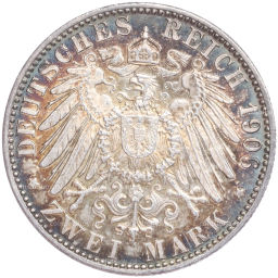 Монета 2 марки 1906 года Германия (Баден) 50 лет свадьбе Фридриха I и Луизы Прусской