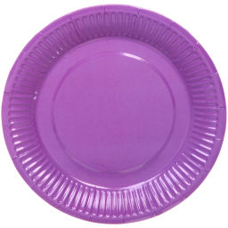 Цена за 6 шт. Тарелка бумажная 18 см в наборе 10 шт "Фиолетовая"