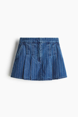 Falda pantal?n tableada en denim