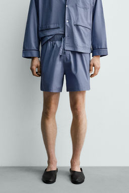 SET PIJAMA PANTAL?N CORTO AARON LEVINE X ZARA / Celeste