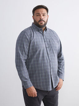 Regular Fit Uzun Kollu Ekose Poplin Erkek G?mlek