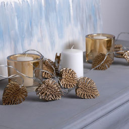 Гирлянда Нить 2.5 м с насадками Листочек, IP20, прозрачная нить, 10 LED, батарейки AAх2 (нет в комплекте), свечение тёплое белое - Luazon lighting фото 2