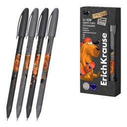 Цена за 2 шт. Ручка шар. ErichKrause "Happy Capy U-109" (61101) синяя, 1мм, трехгран. корпус, игольчатый стержень, одноразовая