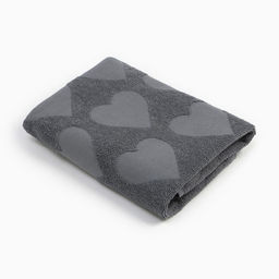 Полотенце махровое Love Life Hearts 50*90 см, темно-серый, 100% хл, 450 гр/м2 - Lovelife фото 2