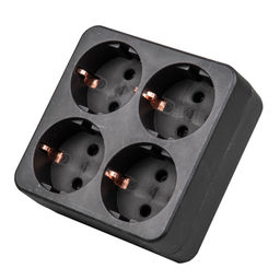 S-GES4-16S BLACK Разветвитель сетевой, с/з. 4 гнезда. 16А, 3500Вт. Черный. ТМ Uniel