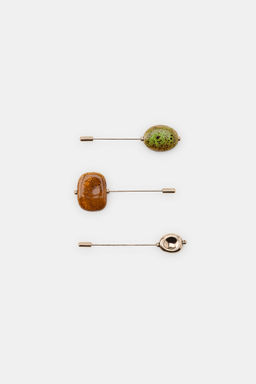 PACK 3 BROCHES AGUJA PIEZAS CER?MICA / Dorado - Zara фото 2