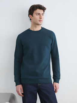 Bisiklet Yaka Erkek Kal?n Sweatshirt