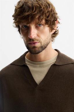 VISCOSE/COTTON KNIT POLO SHIRT - Zara фото 13