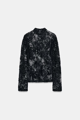 LONG SLEEVE LACE TOP - Zara фото 5