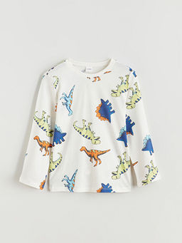 Bask?l? Erkek ?ocuk Pijama Tak?m?