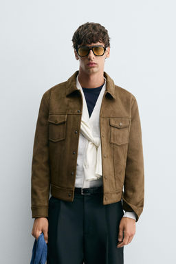 FAUX SUEDE REGULAR FIT JACKET - Zara фото 2