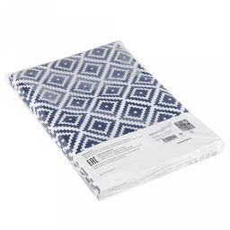 Скатерть 180х145см "Синий орнамент", длина стола до 140см, на 6 персон, рогожка 176/м2, хлопок 100%, упаковка классическая 28х41см, "Домашняя мода" (Россия)