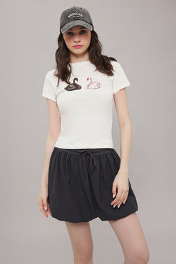 TRENDYOLMILLA Antrasit Beli Bagc?kl? Balon Mini Etek TWOSS25ET00066  фото 2