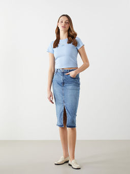 Dar Fit Kad?n Jean Etek