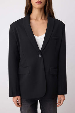 Siyah Cizgili Astarl? Fitted/Dar Kal?p Dokuma Blazer Ceket TWOAW26BC00043 - Trendyolmilla фото 4