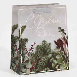 Пакет подарочный новогодний ламинированный «Еловый аромат», MS 18 х 23 х 10 см
