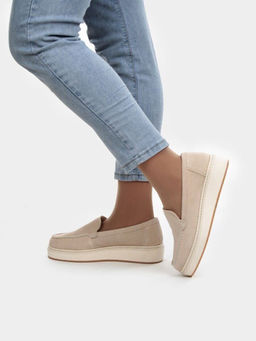 03-5060-5 BEIGE Лоферы женские (натуральная замша)